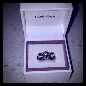 Pandora Amethyst Rare, Retired Love Knot Ring